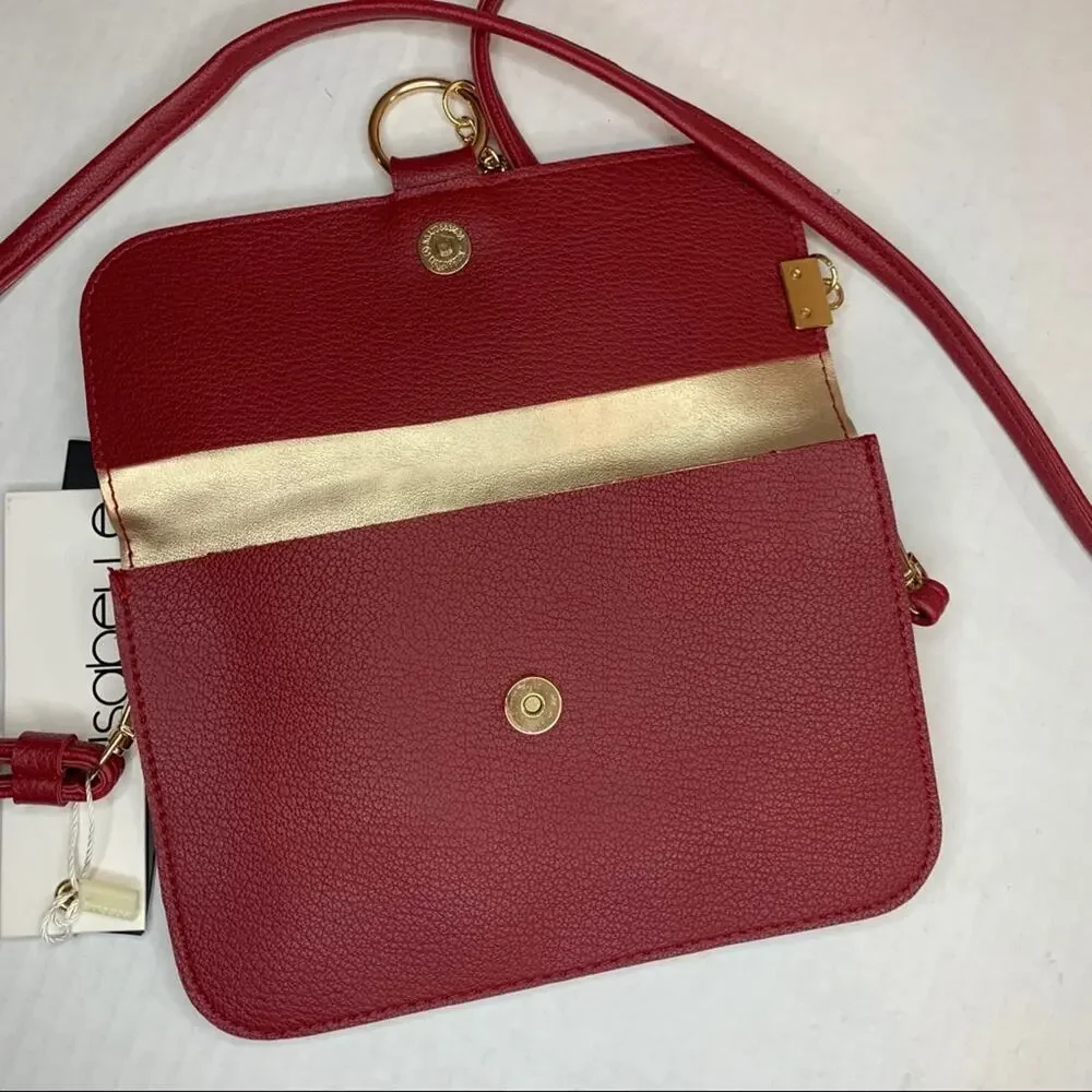 Isabelle Wine Vegan Leather Crossbody Wallet